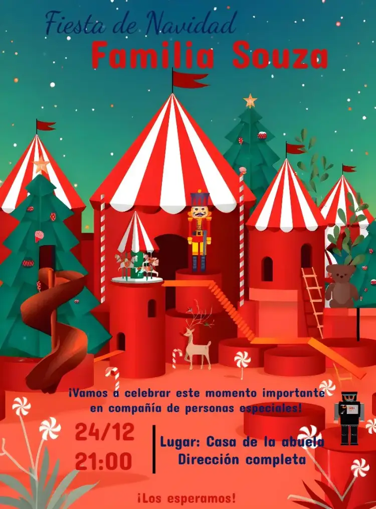 Invitación Fiesta De Navidad En Familia Papá