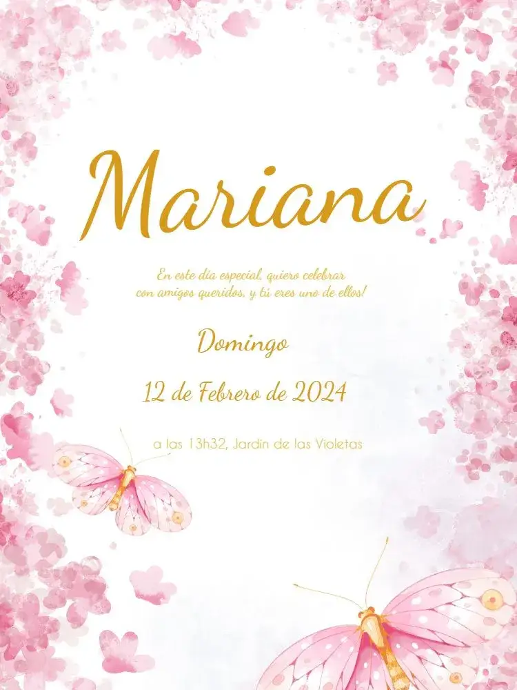 Invitación Floral Años – tema Cumpleaños floral, dorado, elegante, vibrante, moderno