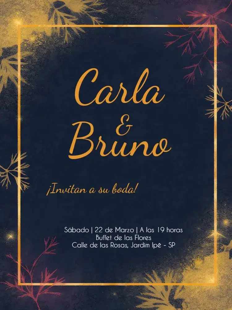Invitación Boda Elegante Follaje