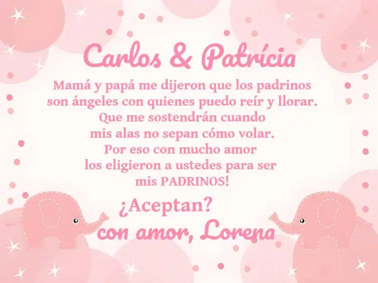 Padrinos De Bautismo Elefantita Elefante