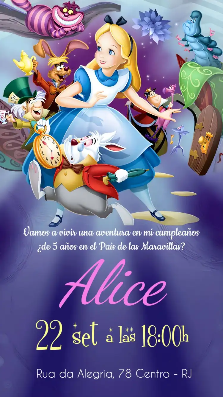 Alicia En El País De Las Maravillas Lila