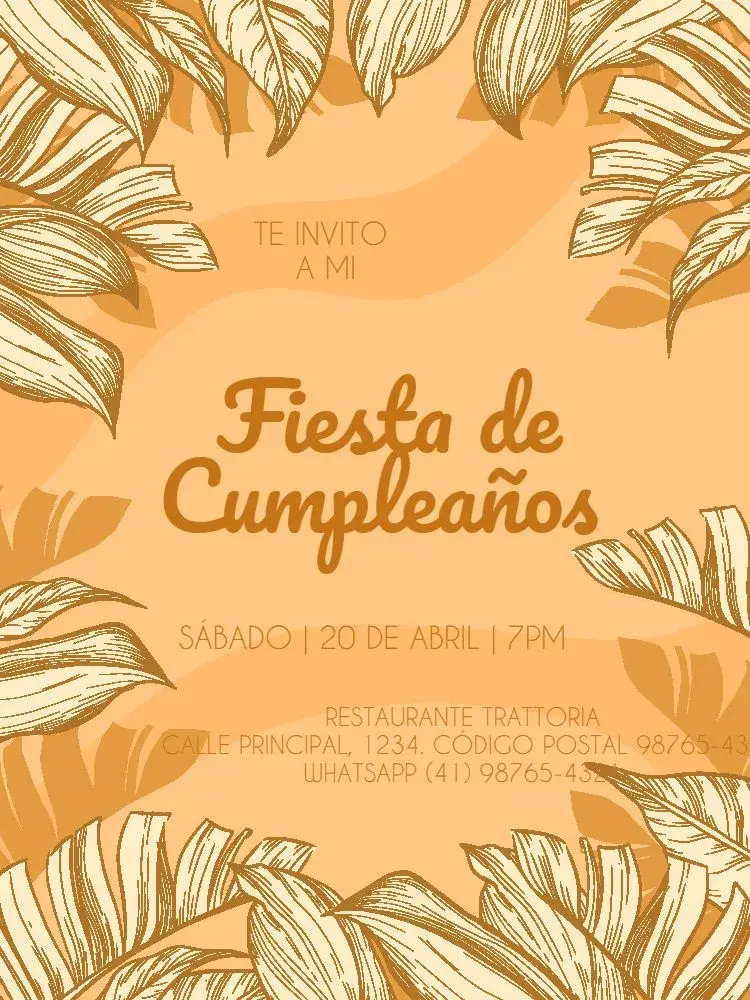 Invitación Adulto Femenino Naranja Encuentro