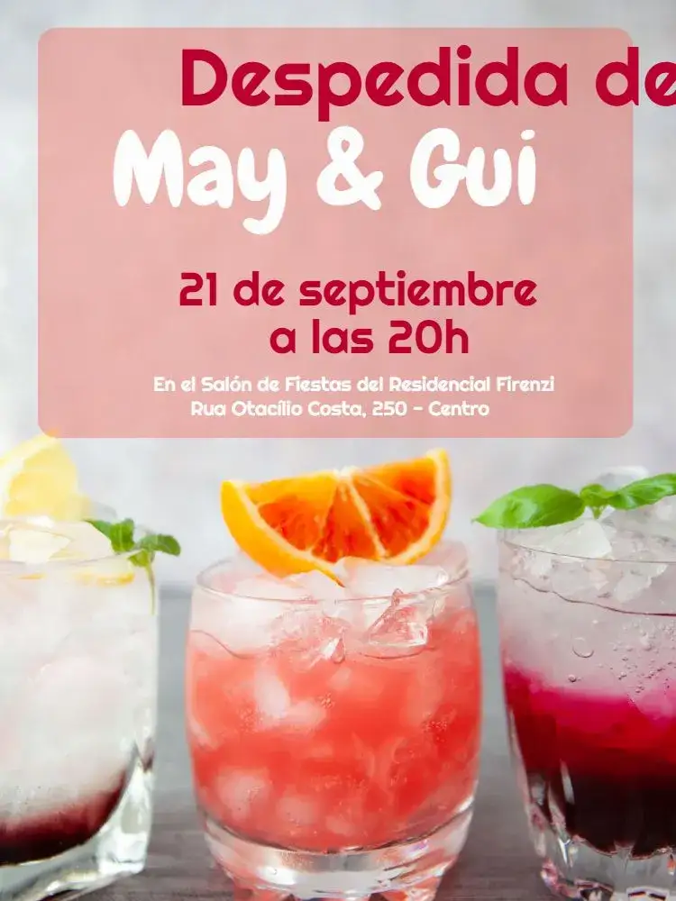 Invitación Despedida de soltera – tema Baby Shower rosa, frutas, moderno, descontraído, feminino, elegante