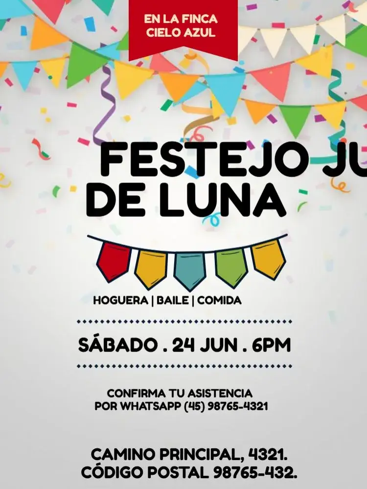 Invitación Fiesta Arraia Lúdico Junina