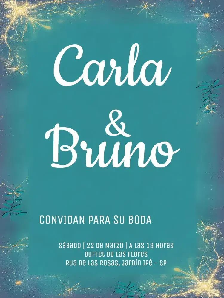 Invitación Boda Follaje Minimalista