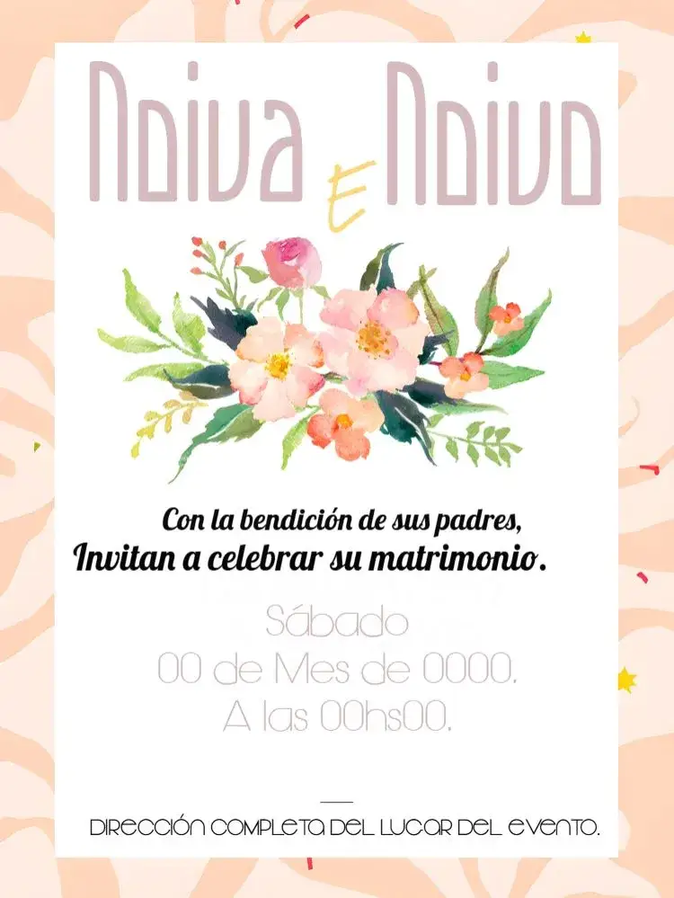 Invitación Boda Floral Blanca – tema Boda floral, acuarela, blanco, romántico, moderno, elegante