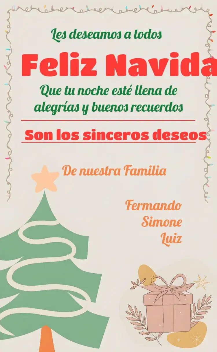 Invitación Tarjeta De Feliz Navidad Familia – tema Fechas Conmemorativas navideño, rojo y verde, ilustraciones de árboles de Navidad, estilo vintage, elementos gráficos de nieve, modernidad minimalista