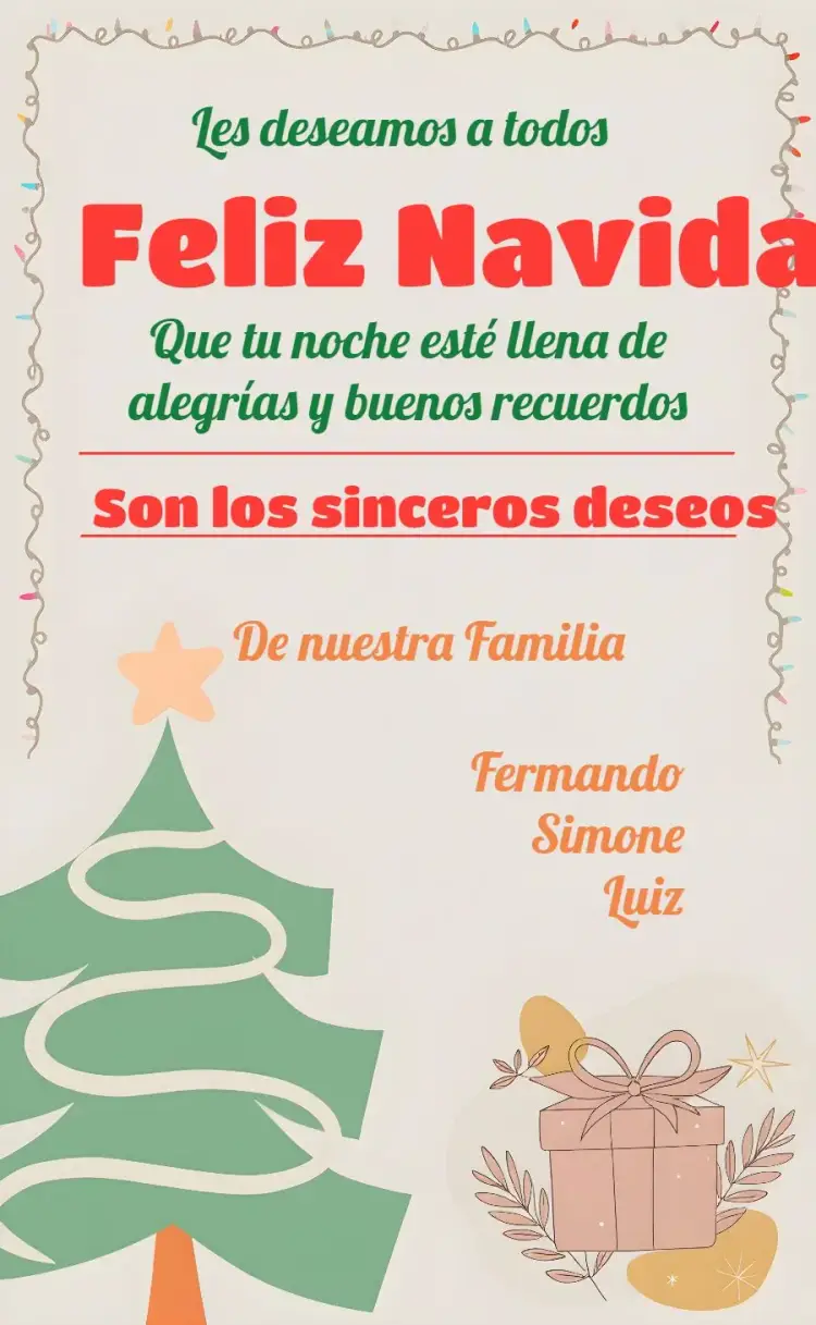 Invitación Tarjeta De Feliz Navidad Familia
