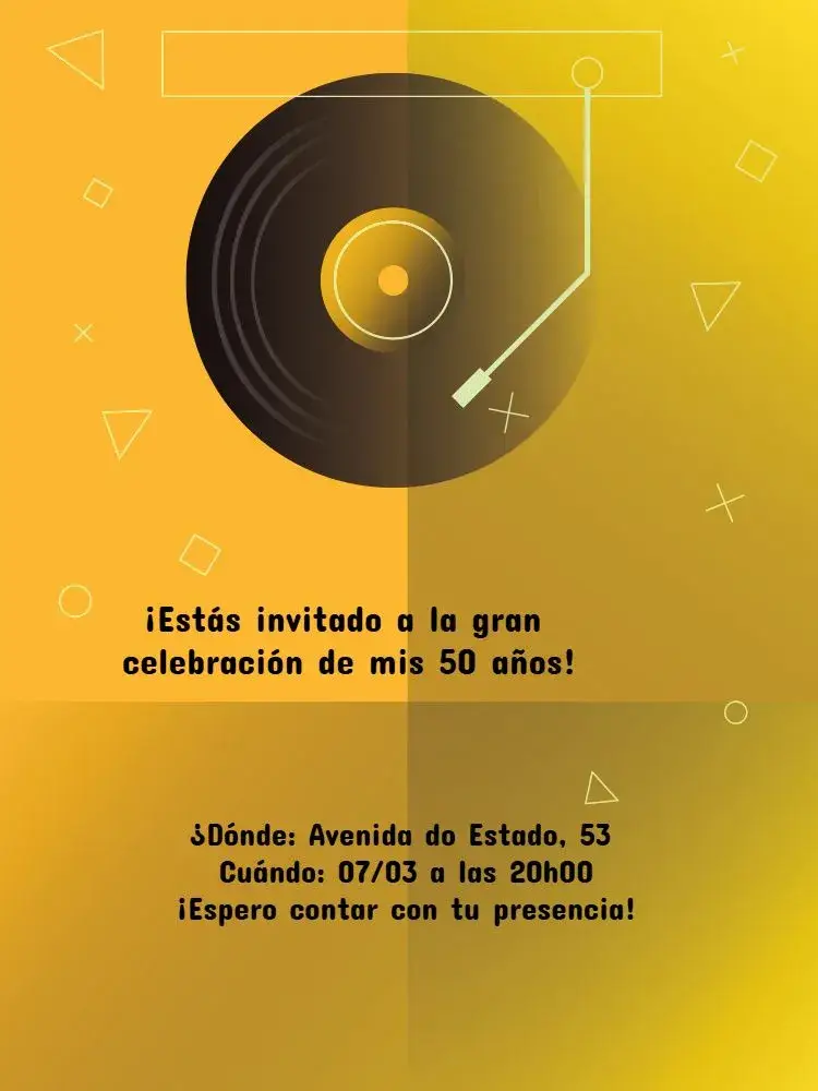 Invitación Fiesta Retro Triángulo