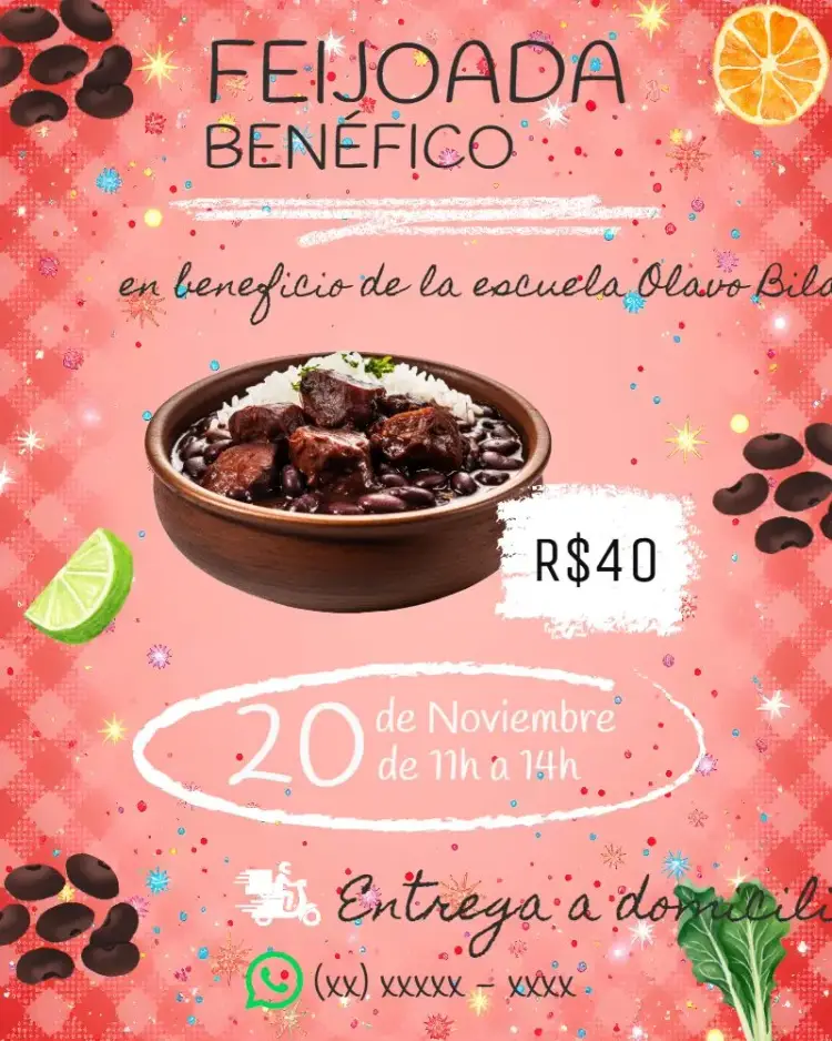Invitación Arte Para Feijoada Beneficente Ação