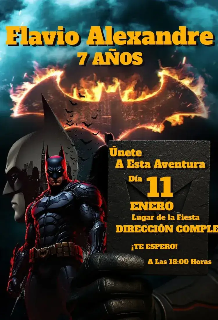Invitación Batman El Hombre Murciélago