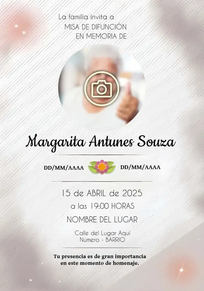 Misa De Fallecimiento Con Foto Séptimo