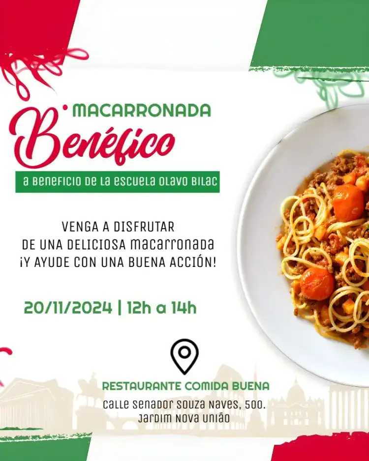Arte Para Macarronada Beneficente Feijoada