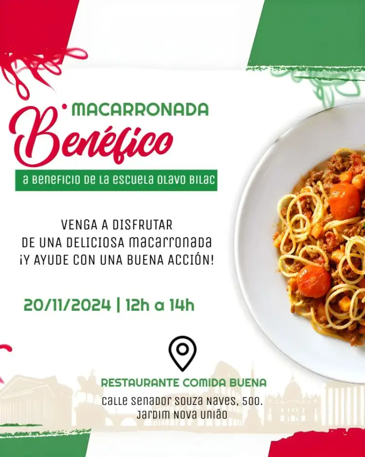 Invitación Arte Para Macarronada Beneficente Feijoada