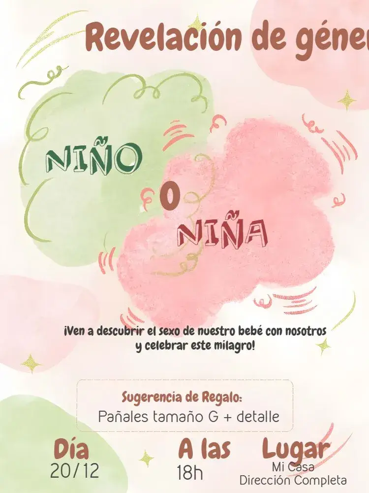 Invitación Chá de Revelación Verde