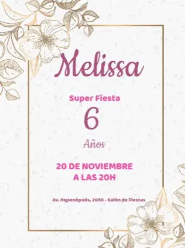 Invitación Floral Chica Flores