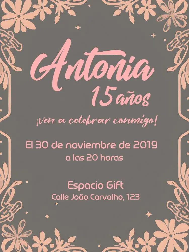 Invitación 15 Años - Mandala Rosa Hippie