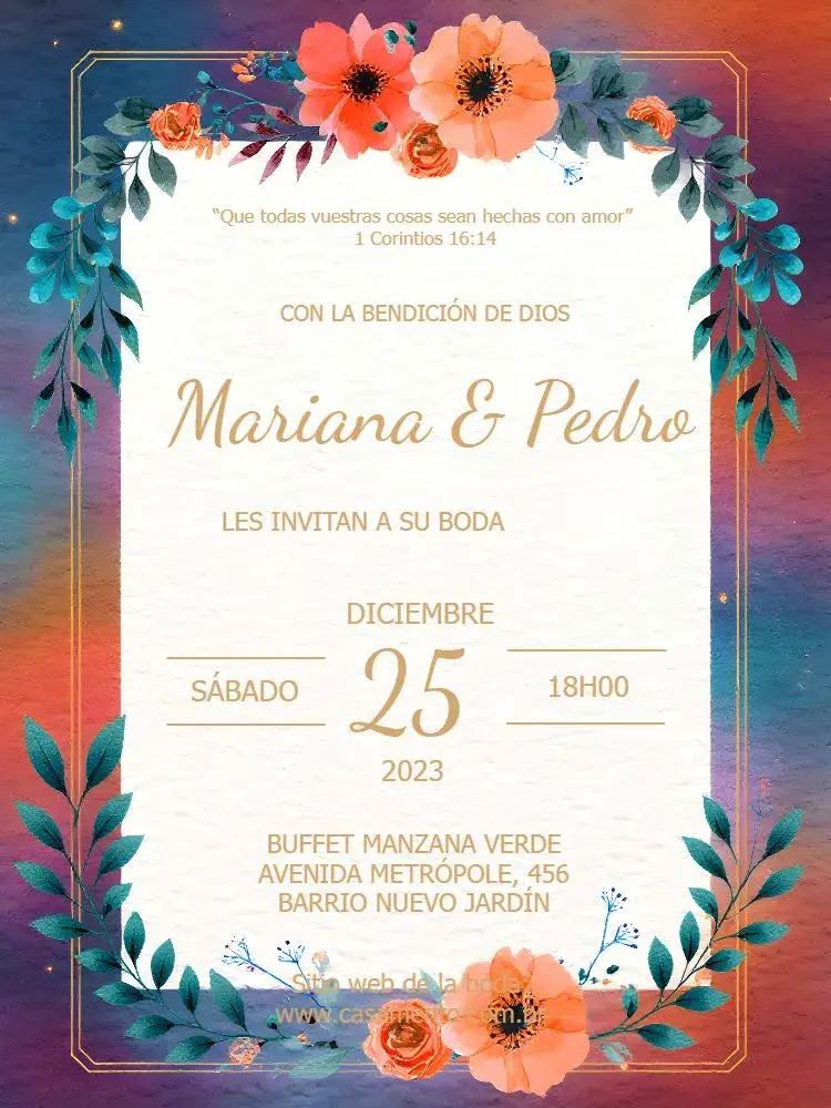 Invitación Boda Floral Blanca