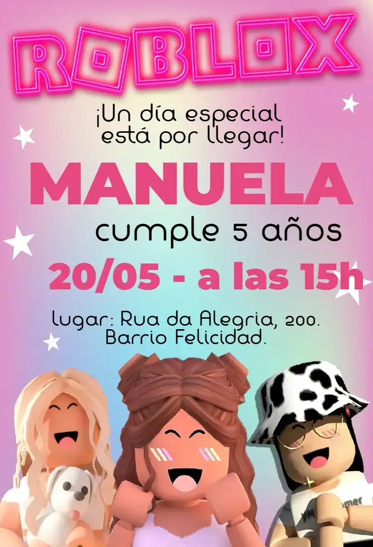 Cumpleaños Roblox rosa