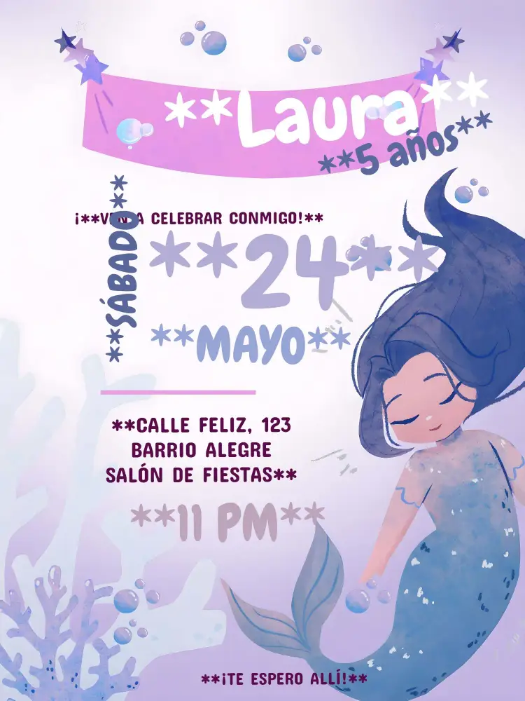Invitación Mar Sirena