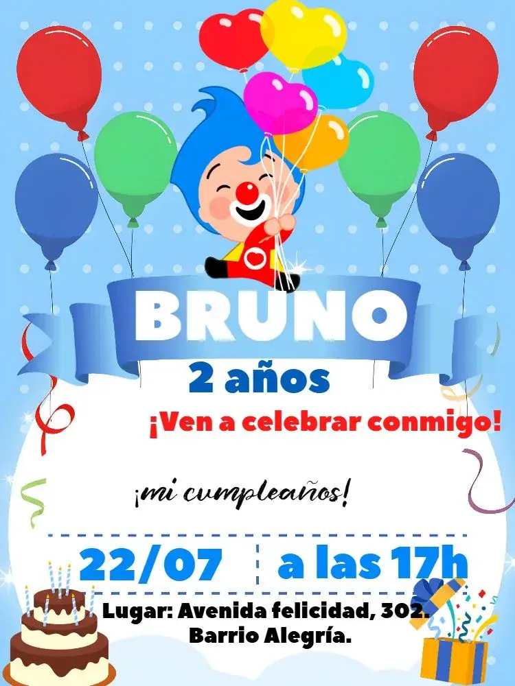 Invitación Plim Un Héroe Del Corazón Colorido
