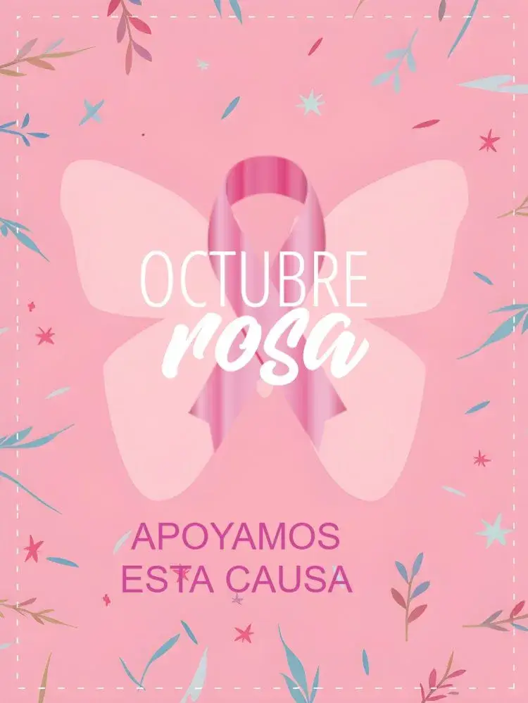Invitación Publicación de Octubre Rosa Cáncer editable y personalizable