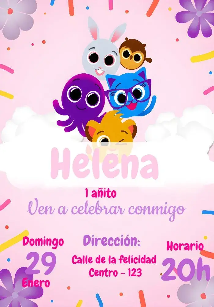Invitación Pastelitos Arcoíris