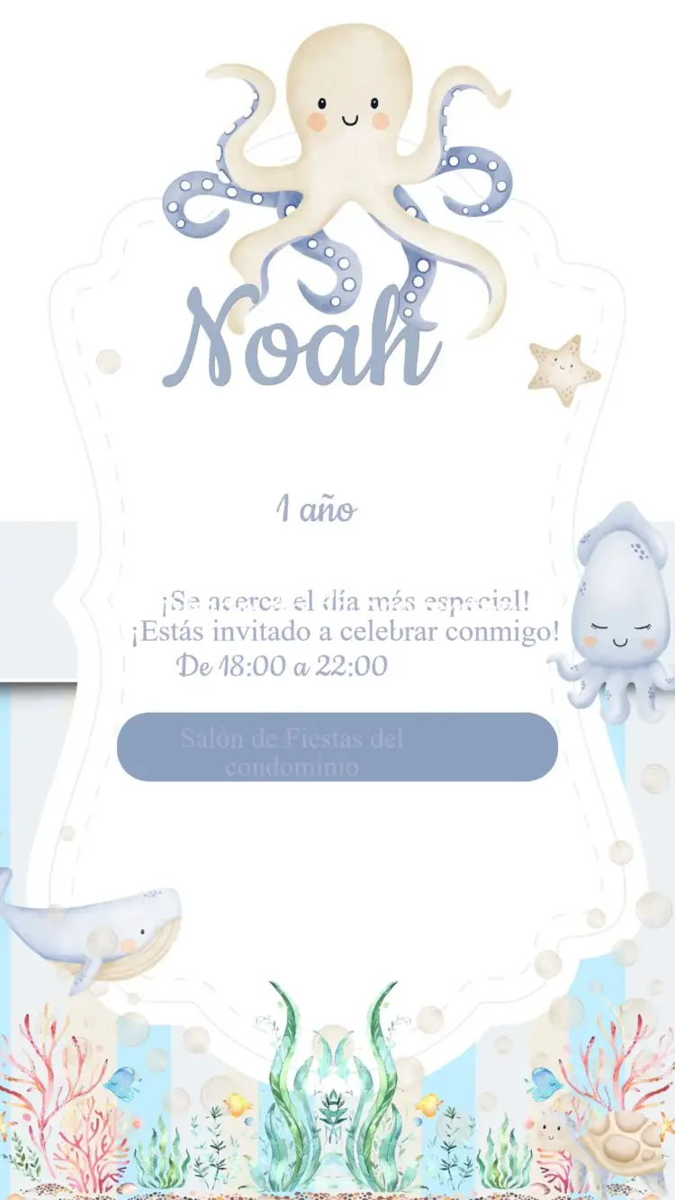 Invitación Cumpleaños Fondo del Mar