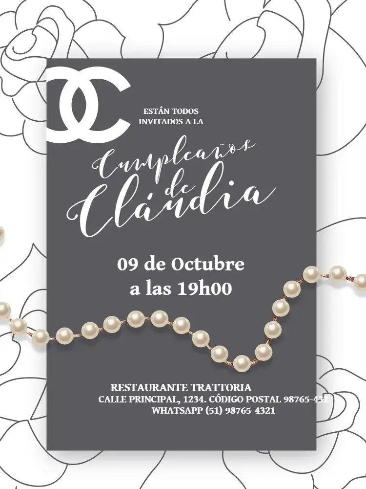 Mujer Adulta Chanel Perlas Fiesta