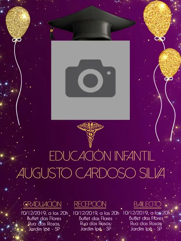 Graduación de Pedagogía Con Foto Morado