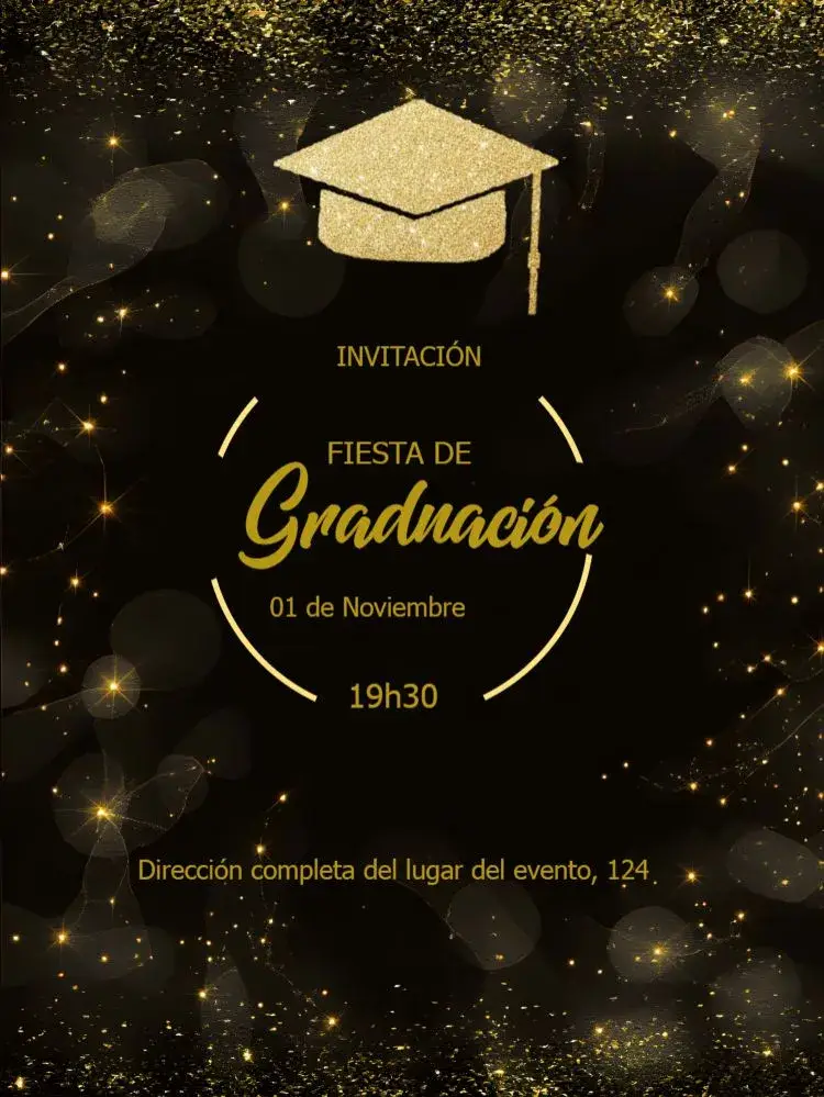 Invitación Graduación Quepe editable y personalizable