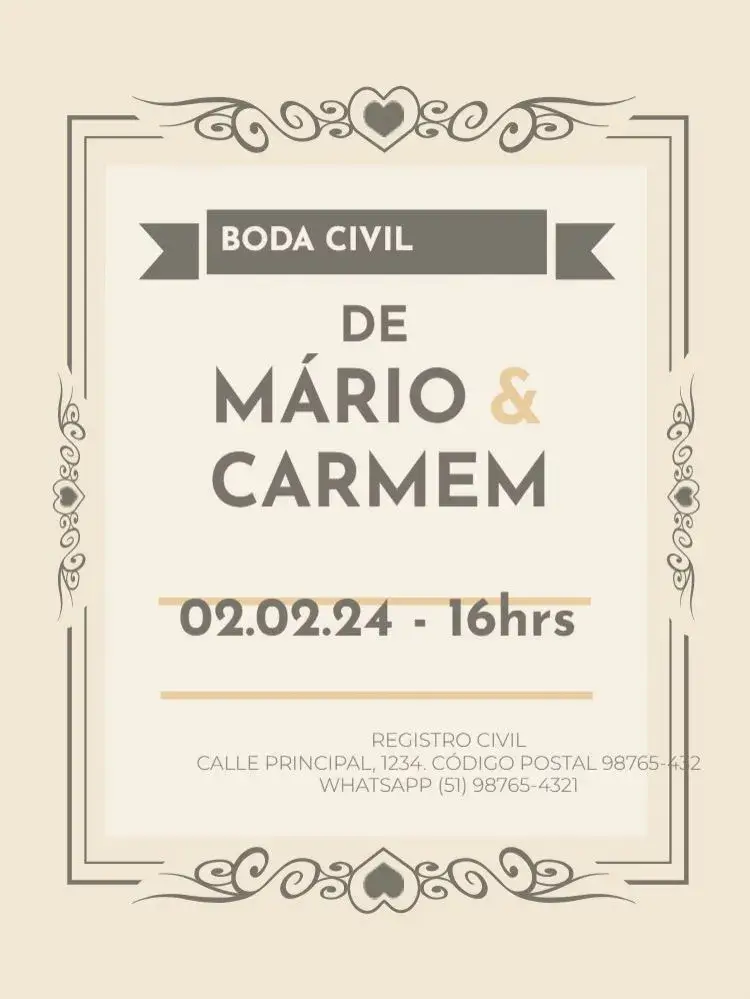 Invitación Boda Civil Encuentro Delicado