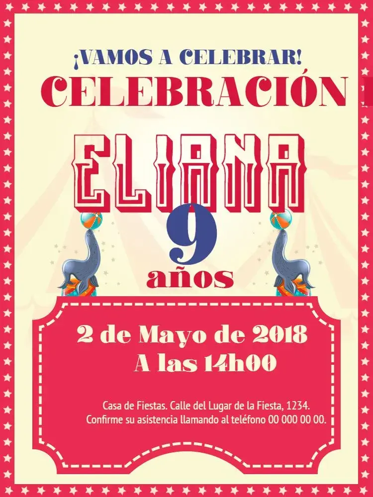 Invitación Circo Bolas