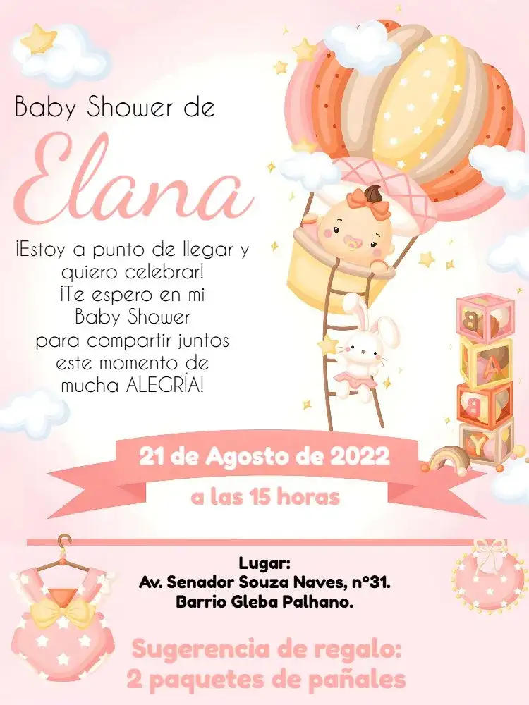Baby Shower Niña Globo Aerostático