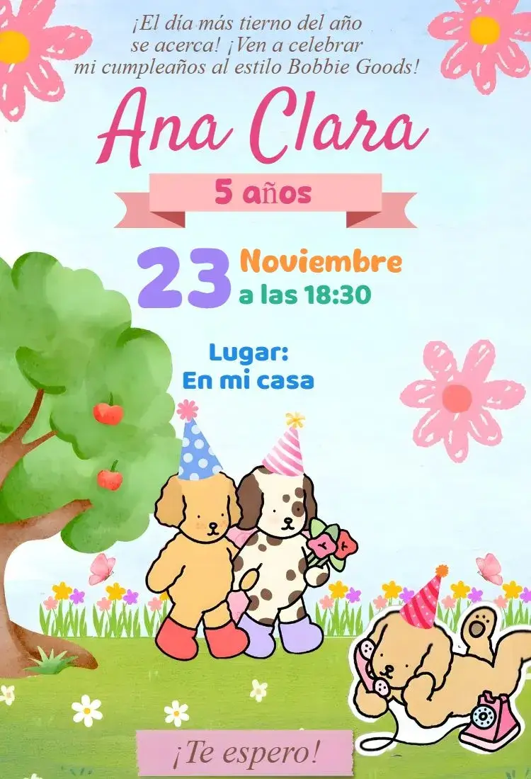 Invitación digital bobbie goods