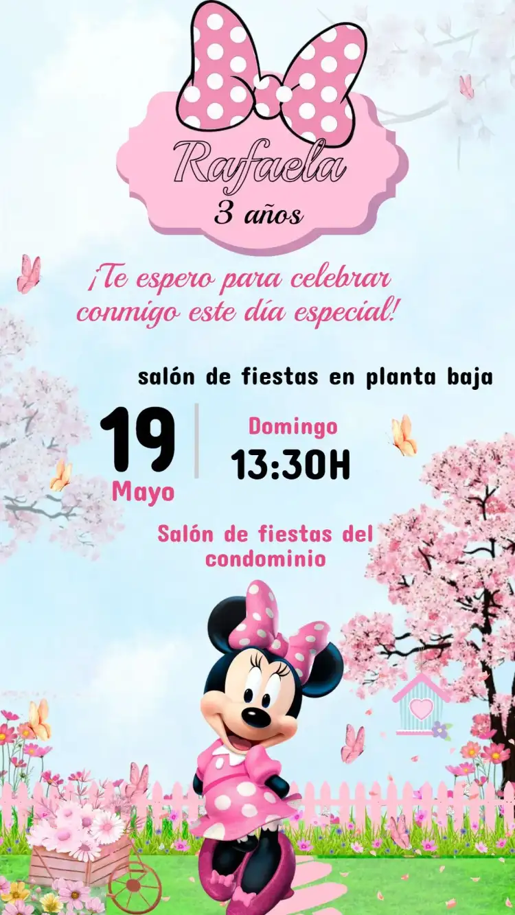 Invitación Cumpleaños MINNIE