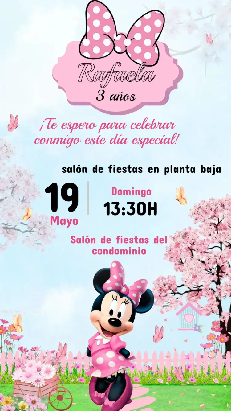 Invitación Cumpleaños MINNIE