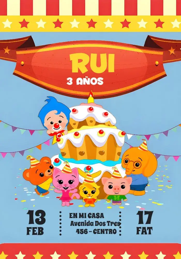 Invitación Plim Un Héroe Del Corazón Animales