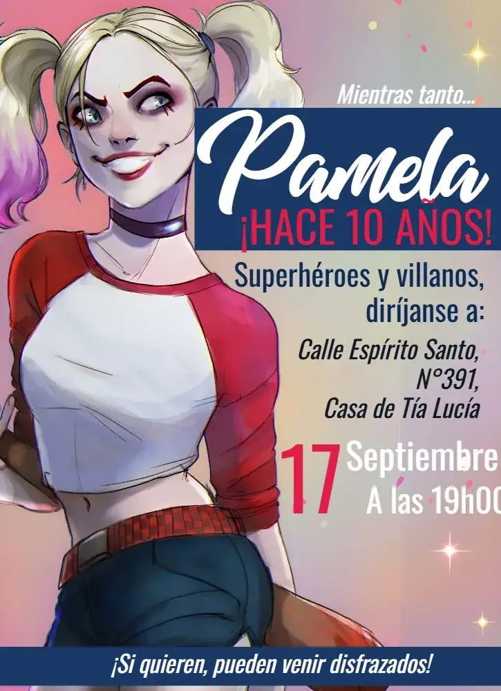 Invitación Arlequina Rojo