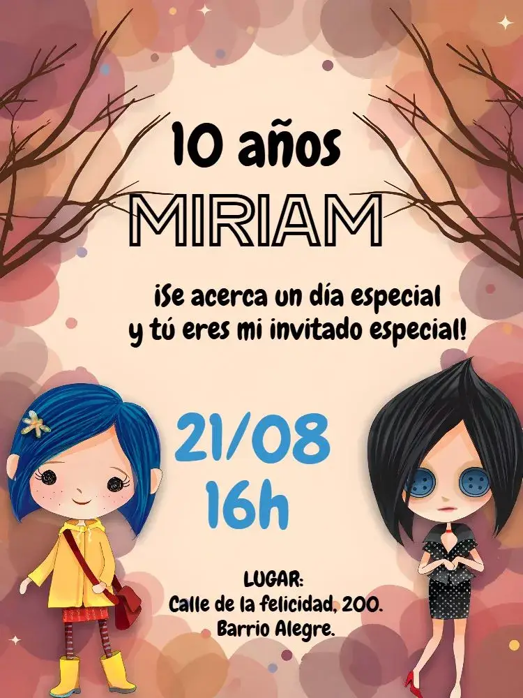 Invitación Coraline