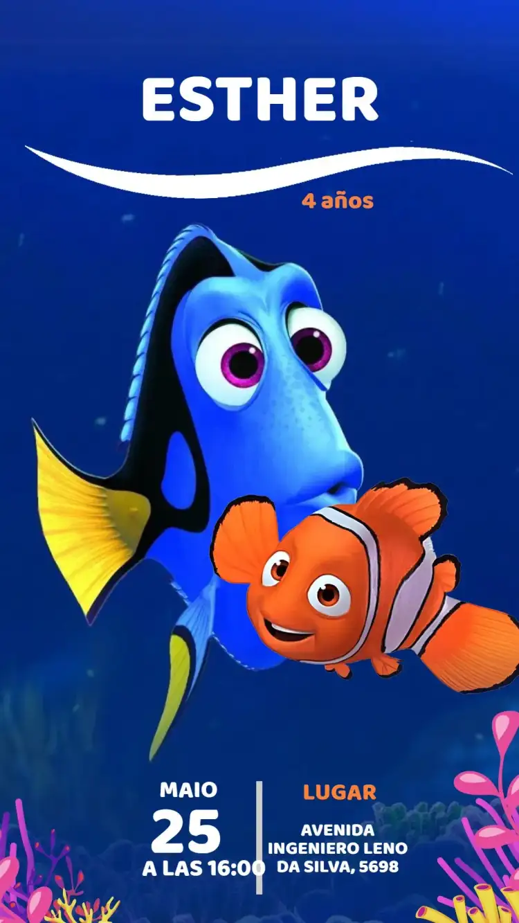 Invitación Cumpleaños BUSCANDO A NEMO