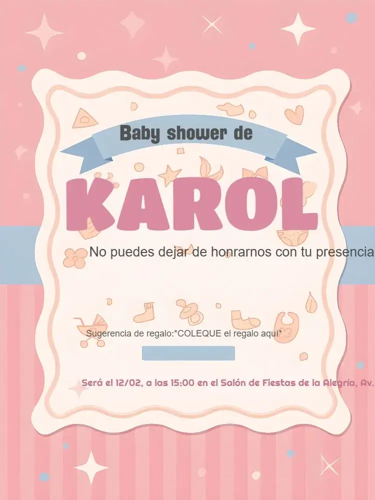 Invitación Baby Shower Niña Bebé