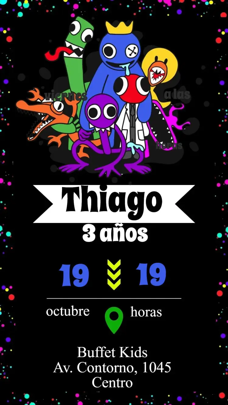 Invitación Rainbow Friends