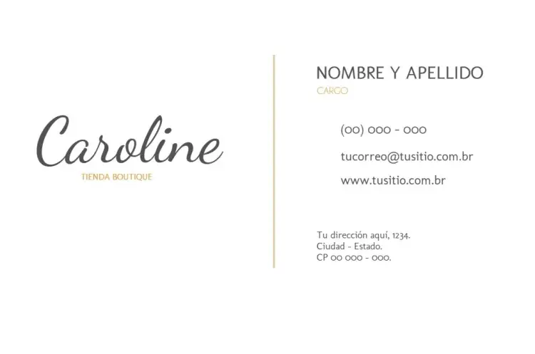 Invitación Tarjeta Posterior Boutique Personalizada