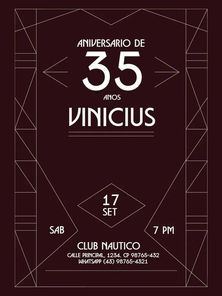 Invitación Hombre Adulto Oscuro Moderno Fiesta
