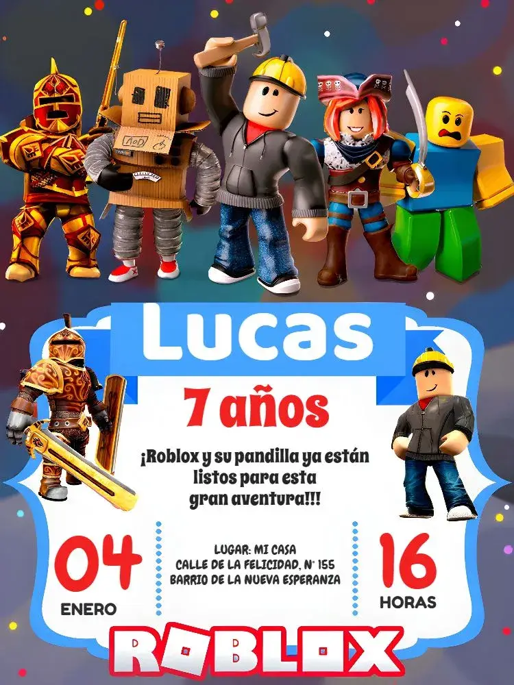 Invitación Roblox Blanco