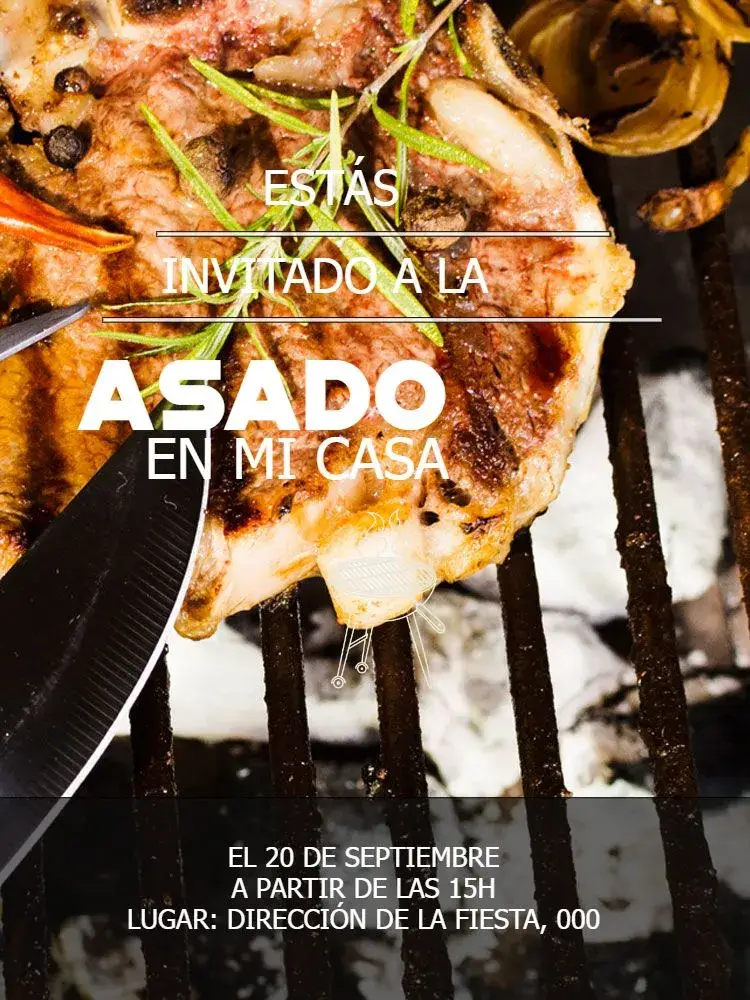 Invitación Barbacoa Cena editable y personalizable