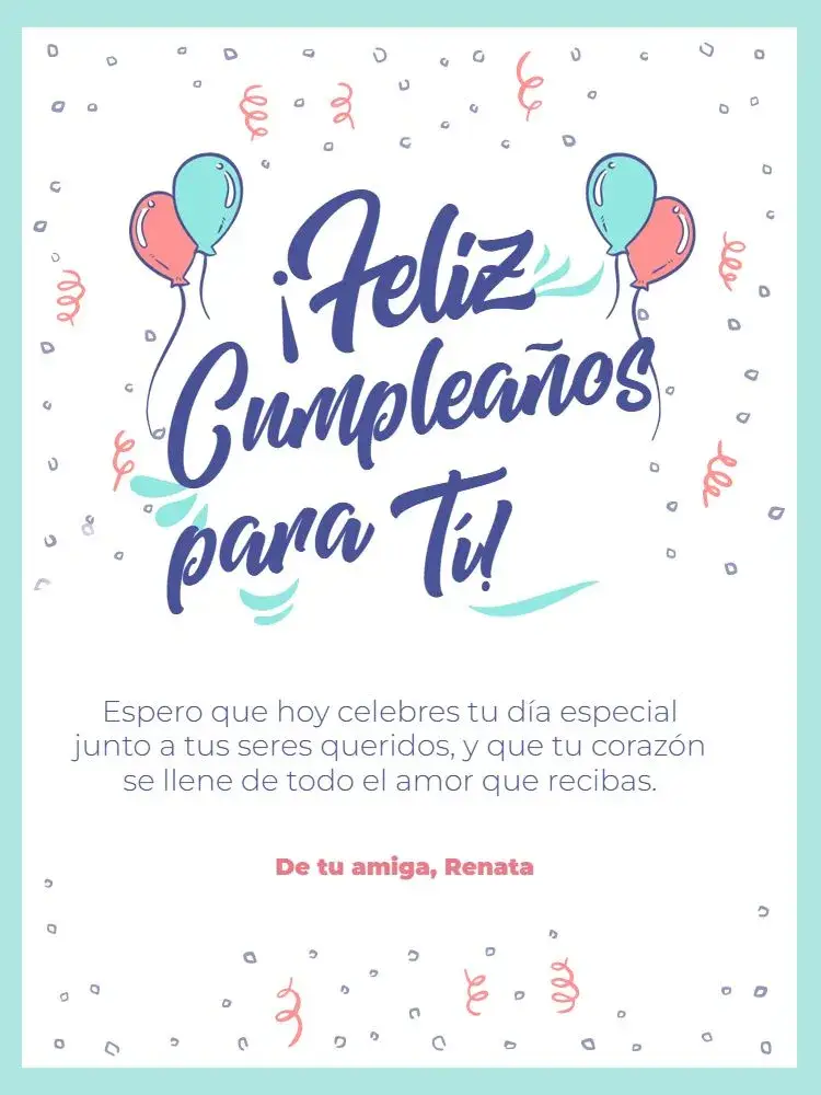 Invitación Tarjeta con Mensaje de Felicitación/Globo Azul Feliz
