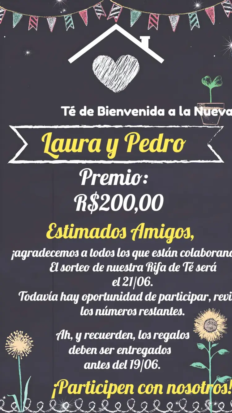 Invitación Pizarra de Casa Nueva Tiza Gris