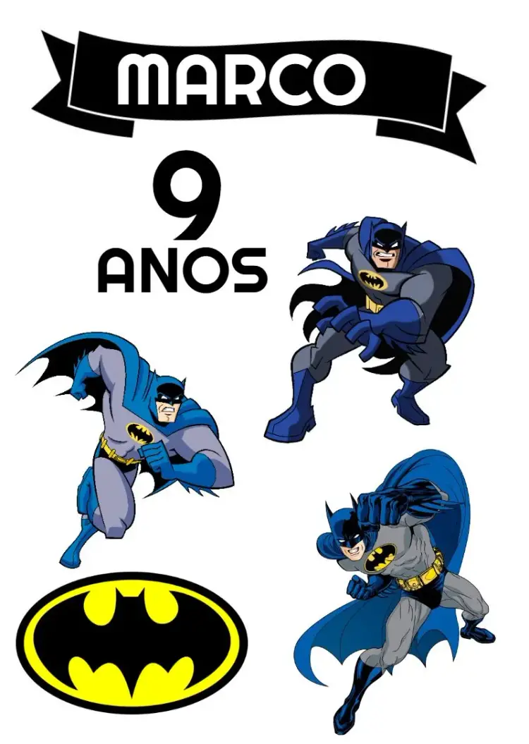 Invitación Topper De Pastel Batman Dc